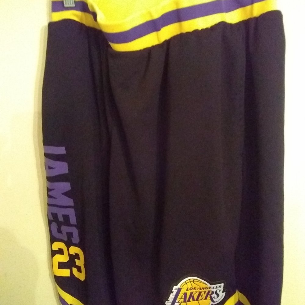 Lebron James Lakers Shorts NBA Basketball  Size Medium Lakers Black/Purple/Gold